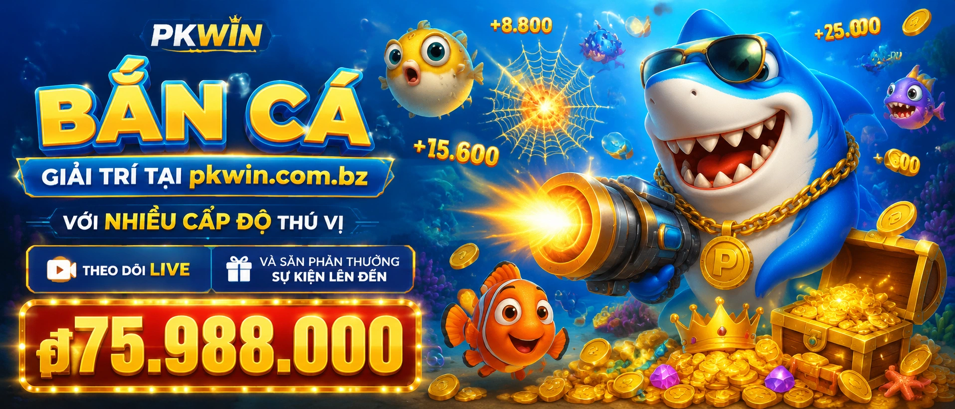 Bắn Cá nhiều người chơi với sảnh đông và hiệu ứng arcade