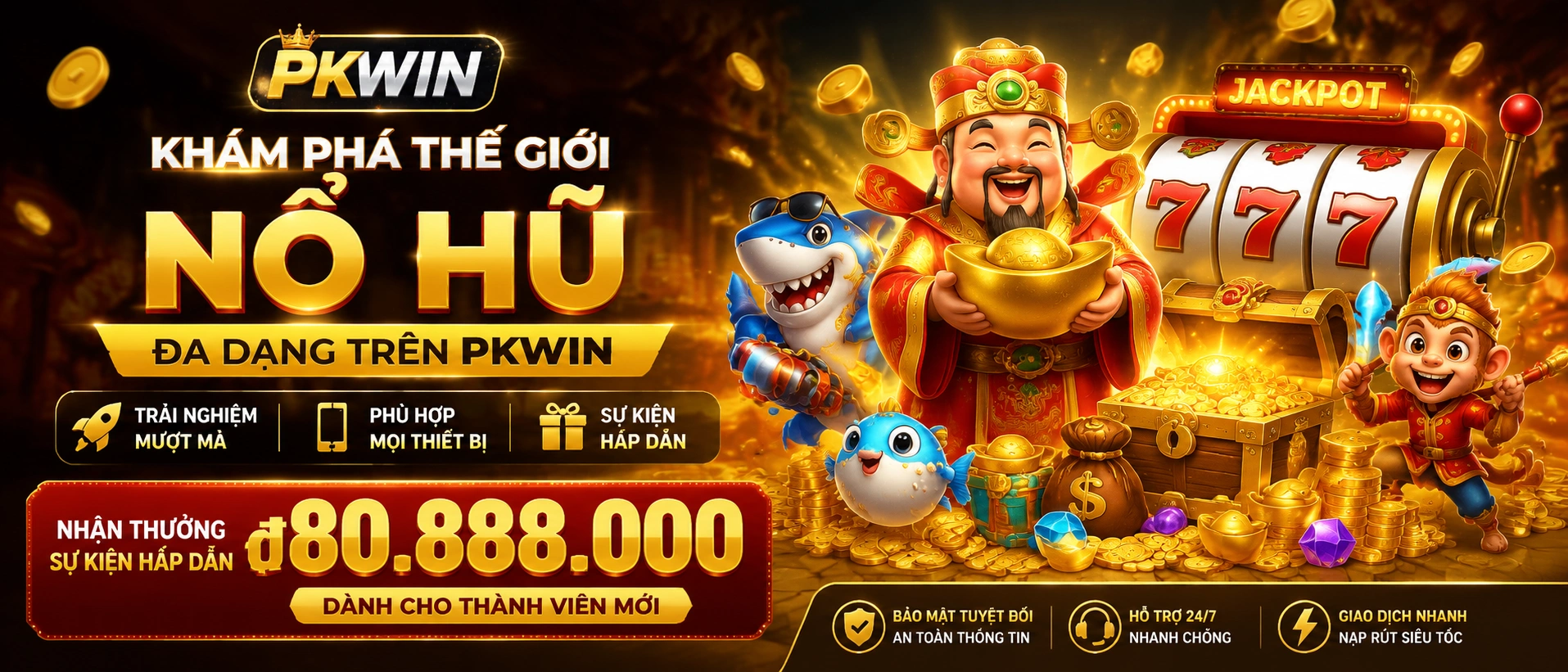 Giao diện Nổ Hũ PKWIN trên thiết bị di động
