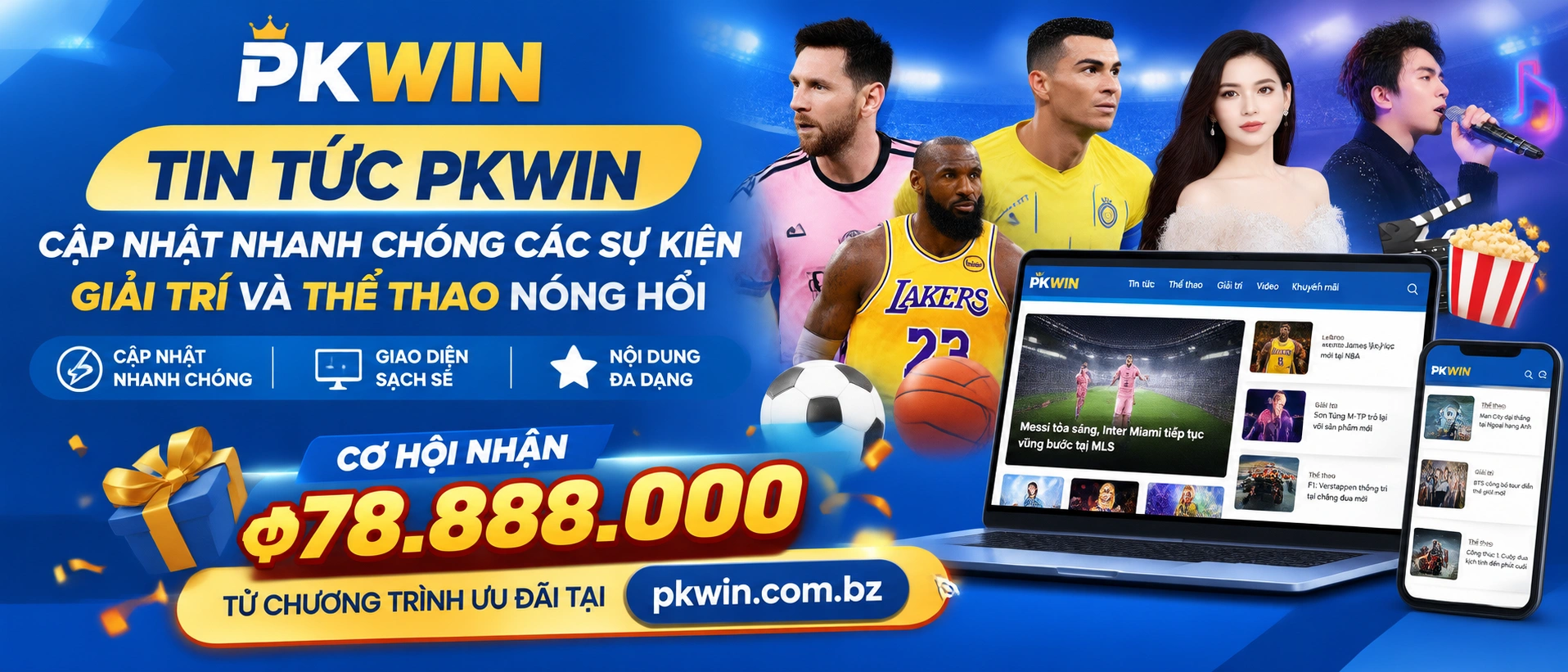 Giao diện tin tức PKWIN trên thiết bị di động